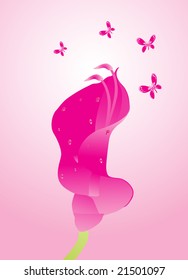 beautiful background with flower and butterfly