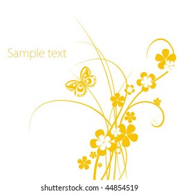 Beautiful background with flower and butterfly