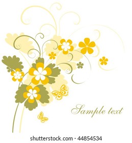 Beautiful background with flower and butterfly