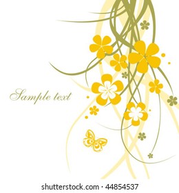 Beautiful background with flower and butterfly