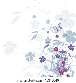 Beautiful background with flower and butterfly