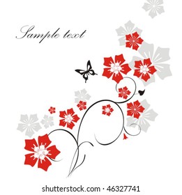 Beautiful background with flower and butterfly