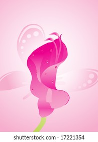 beautiful background with flower and butterfly design