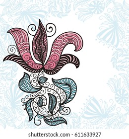 Beautiful background and flower. Vector illustration.