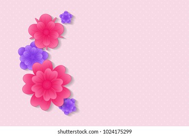 Beautiful background with flowers and copyspace. Vector.