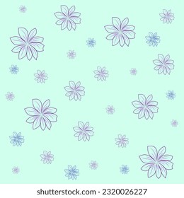 Beautiful background with flowers on green