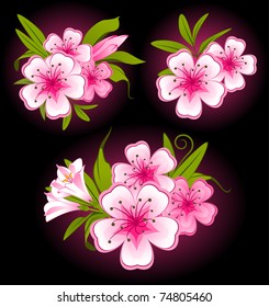 Beautiful background with flowers. Vector