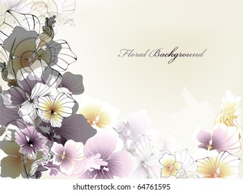 beautiful background with flowers for your card or invitation