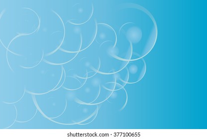 Beautiful background in the form of white bubbles on blue background