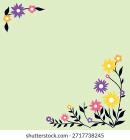 Hermoso marco de fondo en tema de primavera de flores para decorar sus diseños