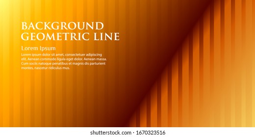 Beautiful background with geometric lines on a gold background. Copy space for your text 