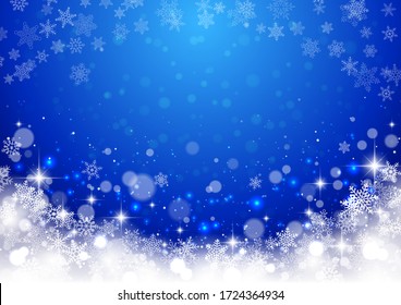 Beautiful background of glittering snowflakes, Christmas