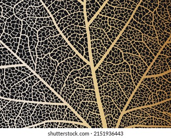 Beautiful background of golden leaves vector illustration. 