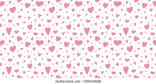 Beautiful background with hearts - seamless pattern. Valentine's Day, Mother's Day and Women's Day. Vector