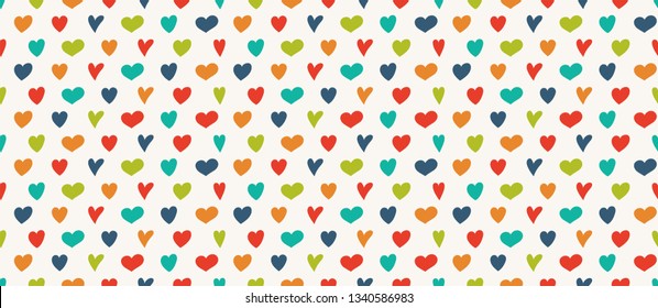 Beautiful background with hearts - seamless pattern. Valentine's Day, Mother's Day and Women's Day. Vector