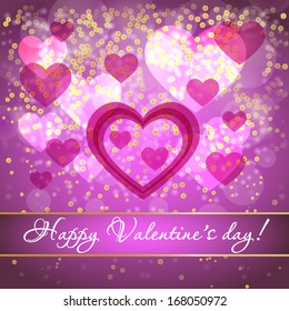 Beautiful background with hearts for Valentine's Day
