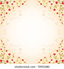 Beautiful background with hearts. Vector