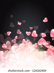 Beautiful background of hearts. Vector illustration.