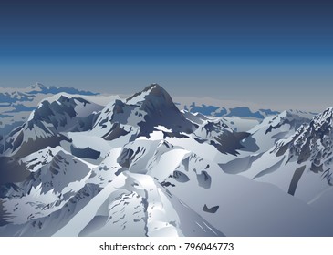 Beautiful background illustration of mountains in vector