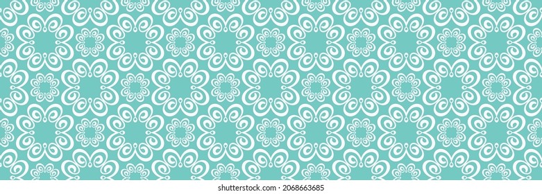 Beautiful background image with abstract floral ornament in green tones for your design. Seamless background for wallpaper, textures. Vector illustration.