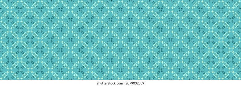 Beautiful background image with festive ornament on blue green background for your design projects, seamless patterns, wallpaper textures with flat design. Vector illustration