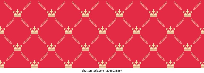 Beautiful background image in royal style on a red background for your design. Seamless background for wallpaper, textures. Vector illustration.