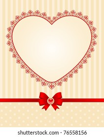 Beautiful background with lace and heart. Vector