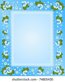 Beautiful background with lace ornaments and flowers. Vector