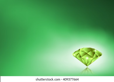 Beautiful background with a large emerald. There is an option in the vector.