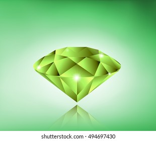 Beautiful background with a large emerald. There is an option in the vector.