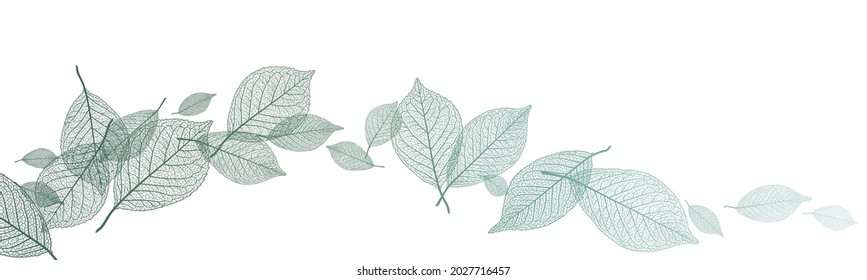 Beautiful background with leaves vein. Vector illustration. - Shutterstock ID 2027716457