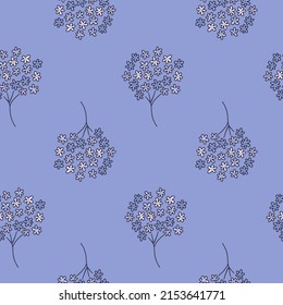 Beautiful background with a lilac branch. Seamless pattern in Liberty style. Trendy floral print