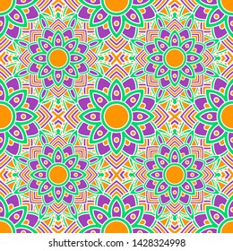 Beautiful Background Mandala Art Batik Seamless Pattern Wallpaper Tiles Ceramic