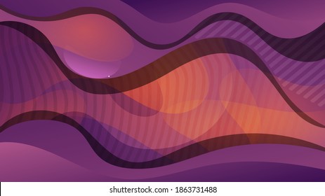 beautiful background of overlapping purple-orange textured abstract shapes with wavy edges. luxury wallpaper. vector