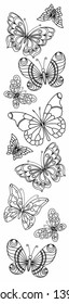 
beautiful background with painted butterflies
