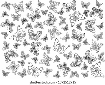 
beautiful background with painted butterflies
