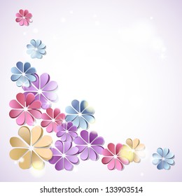 Beautiful background with paper flowers.