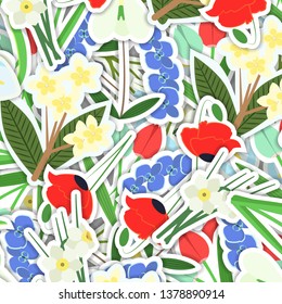 Beautiful background with paper flowers.