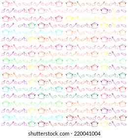 Beautiful background pattern for cooking. Background for a cookbook. Background with food. Background with vegetables and pan. Beet, carrot, potato, eggplant, tomato and pan - seamless pattern.