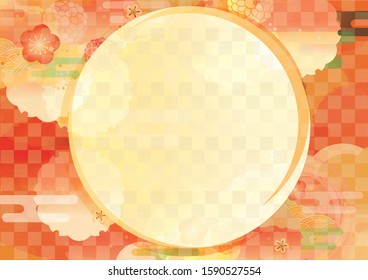 The beautiful background pattern of the Japanese traditional plum.