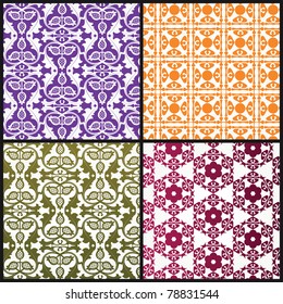 Beautiful background Patterns - remove clipping masks  for full pattern of each  in vector format