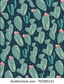  beautiful background with a picture of cacti and flowers and on a dark background