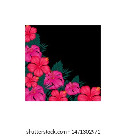
Beautiful  background with pink lily and red hibiscus   flower design greeting card and invitation of wedding birthday and other seasonal holiday .￼
