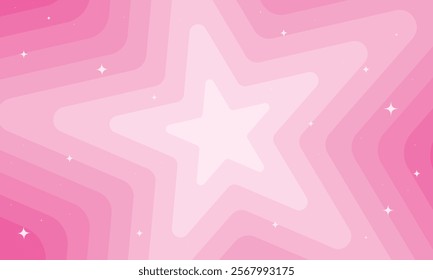 Beautiful background pink stars with sparkles. Vector illustration	