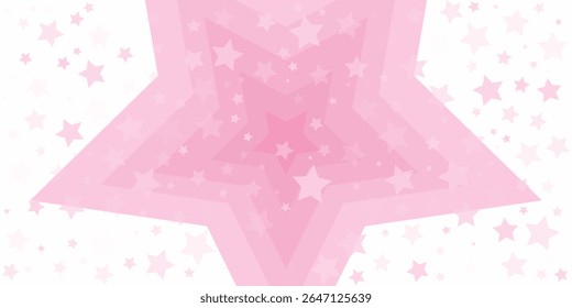 Beautiful background pink stars with sparkles. Vector illustration