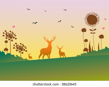 schöner Hintergrund mit Rentieren
