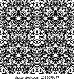 Beautiful background with rich, old style, luxury ornamentation, fashioned seamless pattern, white, gray colors vector wallpaper, floral, oldest style swatch fabric for decoration and design.