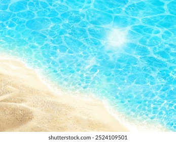 Beautiful background of sea waves  under the sun and blue sky.
