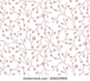 Beautiful background of seamless floral pattern, pink Flower with Levaes and pomegranate on white Background