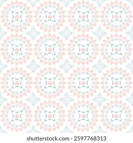 Beautiful background of seamless floral pattern. Light blue and white pattern. Tribal vector pattern, boho style, embroidery on fabric. Wallpaper, tiles, pottery, and textiles.